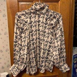 Zara elegant Black and Tan blouse size S